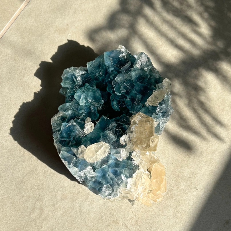 geode di Fluorite Blu e Calcite
